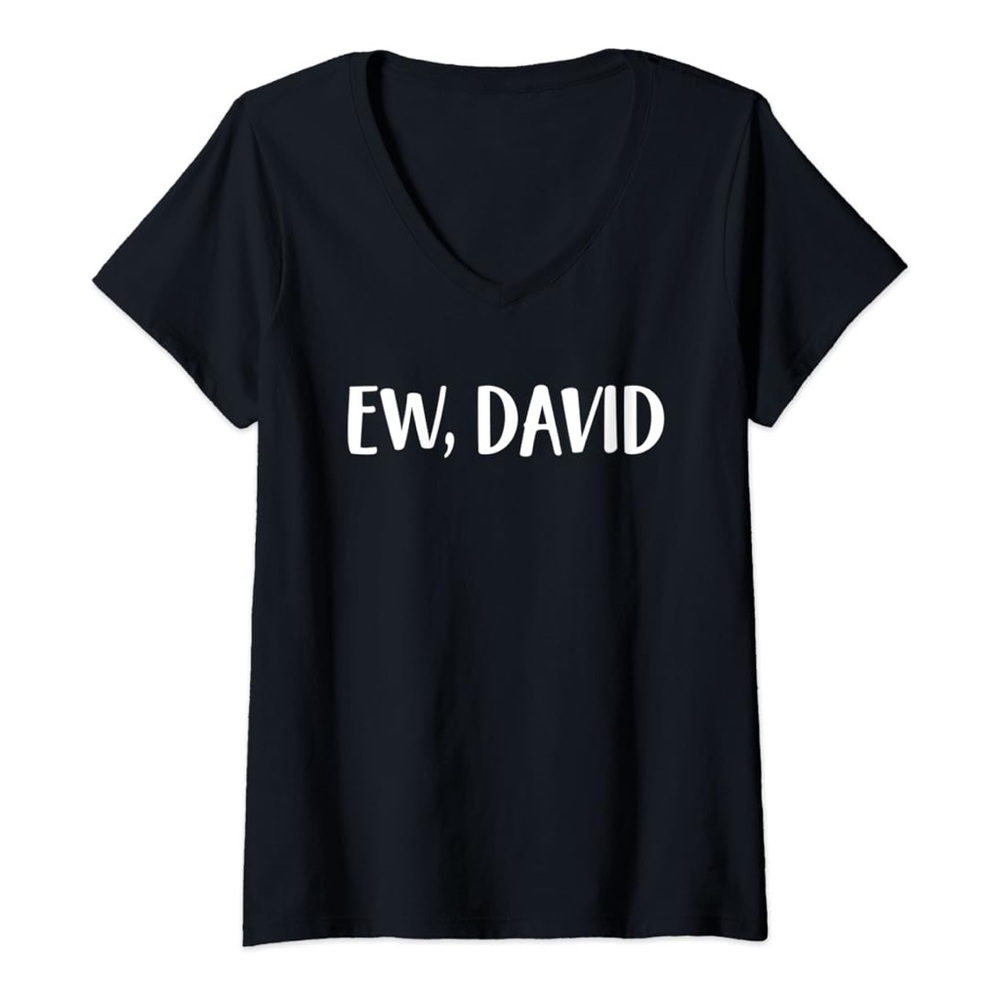 Ew David V-Neck T-Shirt Medium Women's Cotton Top - Picture 4 of 7